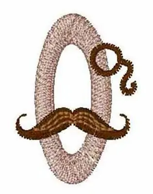 Hassle-Free Returns Moustache Monogram Font O Embroidery Design