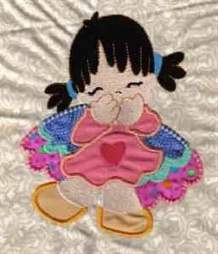 Authentic Angel Girl Embroidery Design