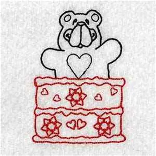 Valentine Bear Embroidery Design Premium
