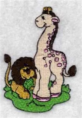 Exclusive Giraffe & Lion Embroidery Design