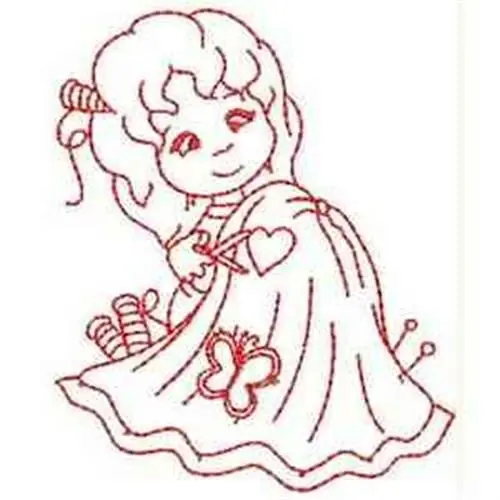 Girl Sewing Embroidery Design Limited Time