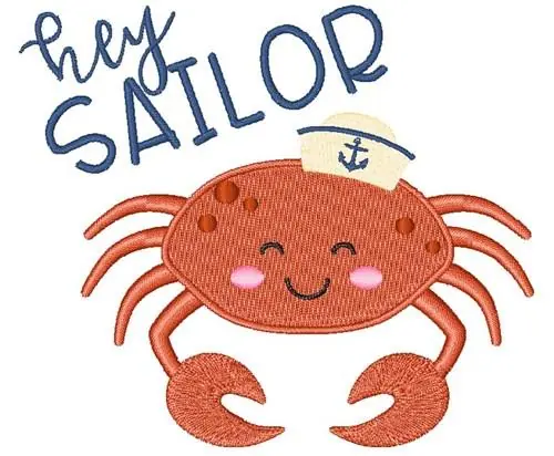 Premium Hey Sailor Embroidery Design