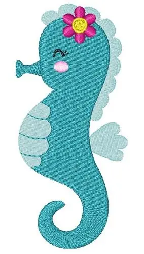 Handmade Seahorse Embroidery Design