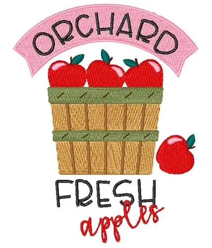 Bargain Orchard Fresh Apples Embroidery Design