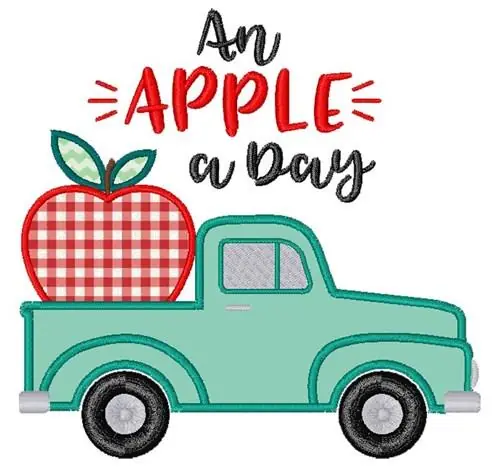 Place Order Apple A Day Embroidery Design