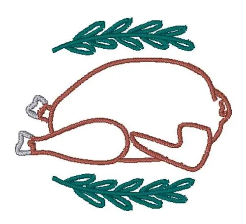 Crafted Thanksgiving Turkey Outline Embroidery Design