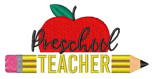 Teacher Apple Pencil Embroidery Design Editor’s Pick