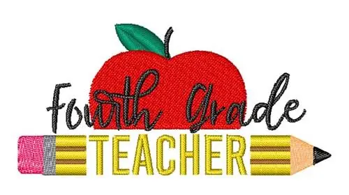 Top Rated Teacher Apple Pencil Embroidery Design