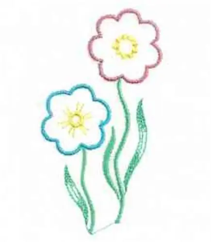 Price Cut Two Flowers Embroidery Design