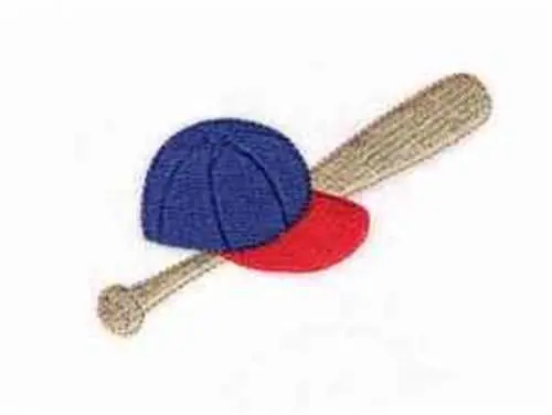 Hat And Bat Embroidery Design Handmade
