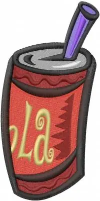 Get Yours Can of Cola Embroidery Design