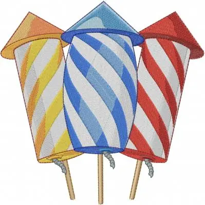 Stirped Fireworks Embroidery Design High Quality