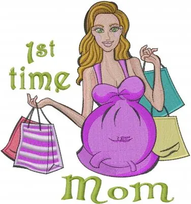 Premium 1st Time Mom Embroidery Design