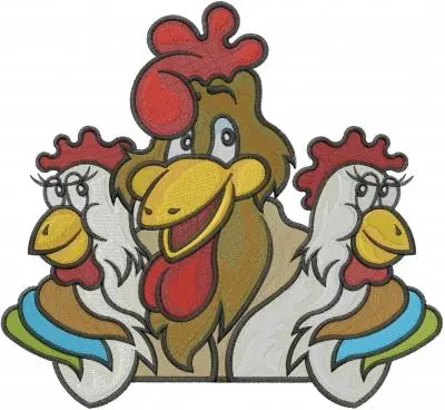 Last Chance Rooster Brood Embroidery Design