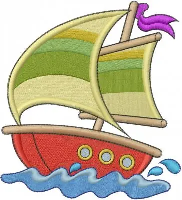 Sailboat a Sea Embroidery Design Trending