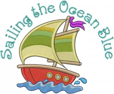 Place Order Sailing the Ocean Blue Embroidery Design