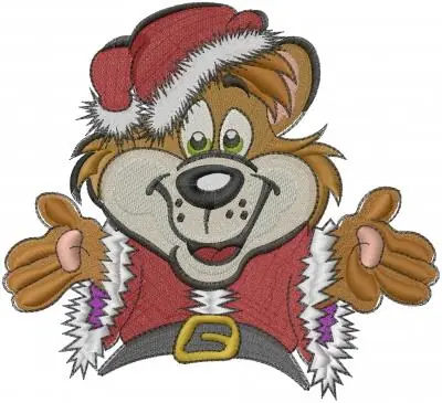 Santa Bear Top Embroidery Design Luxury