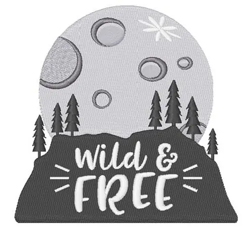 Luxury Wild And Free Silhouette Scene Embroidery Design
