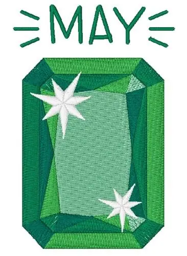 Grab Now May Birthstone Embroidery Design