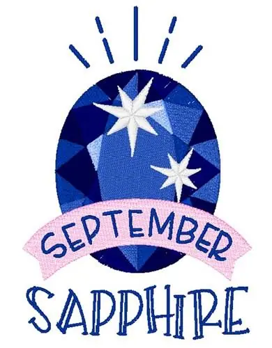 Affordable September Birthstone Embroidery Design