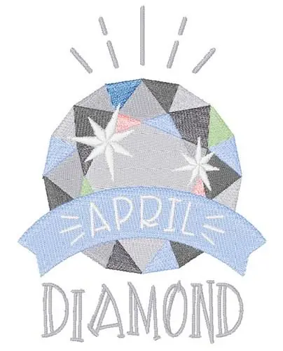 New Arrival April Birthstone Embroidery Design