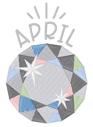 High Quality Diamond Birthstone Embroidery Design