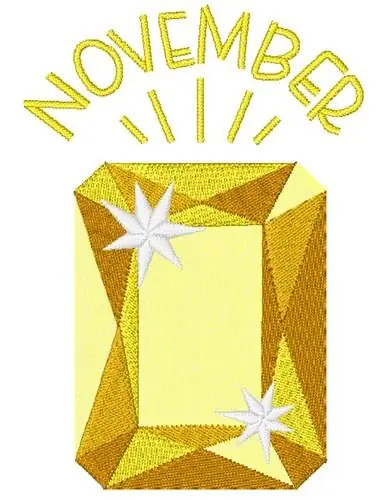 November Birthstone Embroidery Design Crafted
