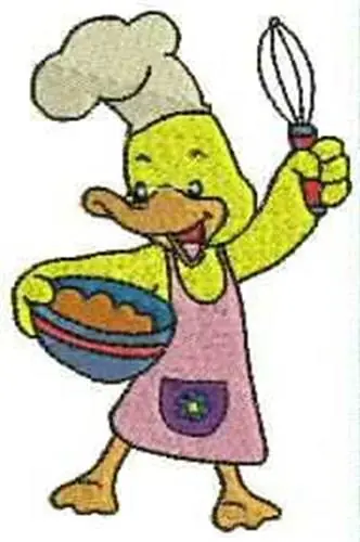 Duck Chef Embroidery Design Worldwide Shipping