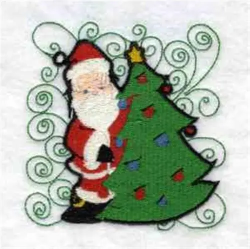 Price Drop Santa & Tree Embroidery Design