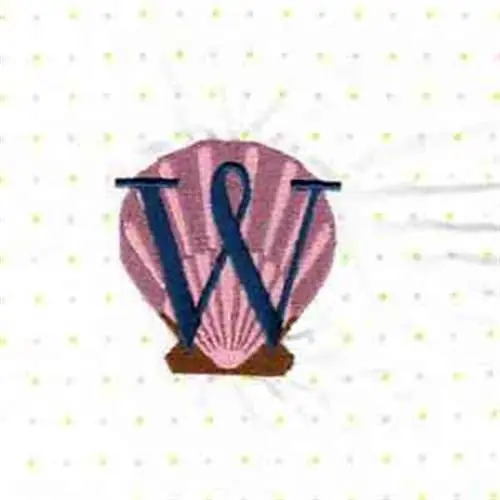 Seashore Letter W Embroidery Design Cheap