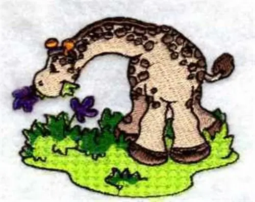 Giraffe Eating Embroidery Design Trusted Brand
