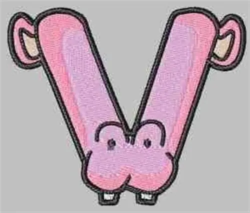 Animal Alphabet V Embroidery Design Direct From Factory