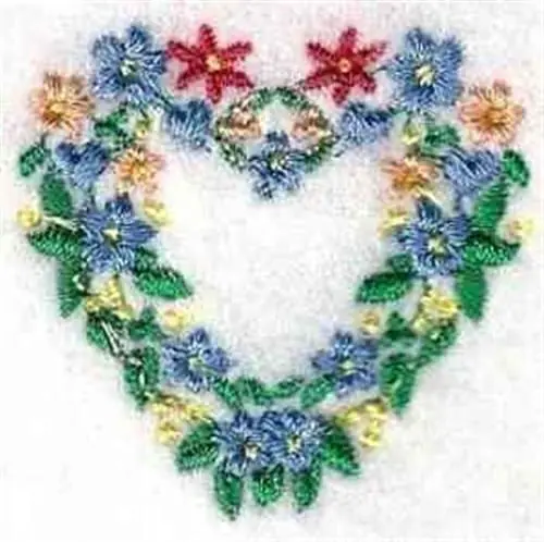 Exclusive Flower Heart Embroidery Design