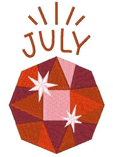 July Birthstone Embroidery Design Best Seller