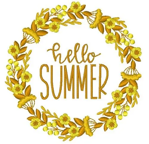Hello Summer Wreath Embroidery Design Hot Picks