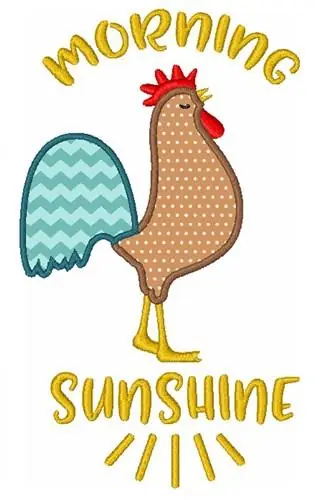 Morning Sunshine Rooster Embroidery Design Holiday Sale