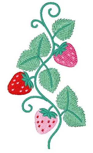 Strawberry Border Embroidery Design Next Day Delivery