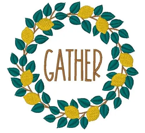 Order Now Lemon Wreath Gather Embroidery Design