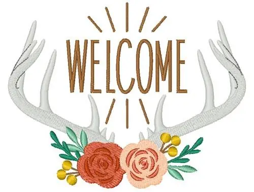 Price Cut Welcome Antlers Embroidery Design