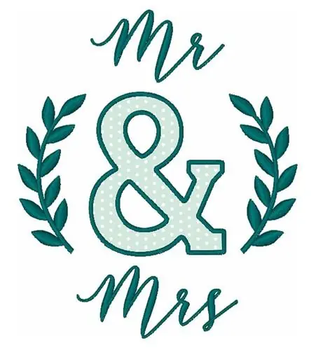 Wholesale Mr & Mrs Embroidery Design