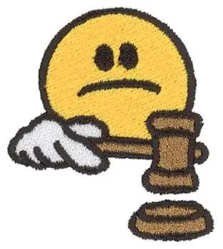 Affordable Serious Face Judge Embroidery Design
