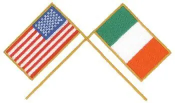 Authentic US & Ireland Flag Embroidery Design