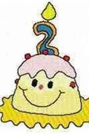 2nd Birthday Cake Embroidery Design Modern