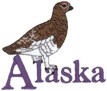 Alaska Willow Ptarmigan Embroidery Design No Minimum Order
