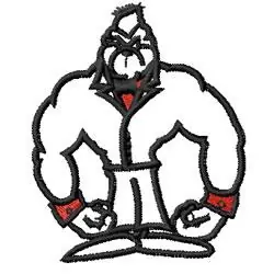 Professional Grade Gorilla Outline Embroidery Design