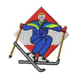 Money Back Guarantee Skier Embroidery Design