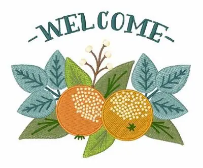 Instant Buy Welcome Oranges Embroidery Design