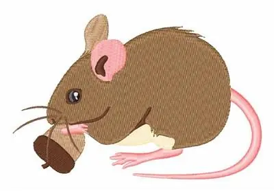 Factory Price Mouse & Acorn Embroidery Design