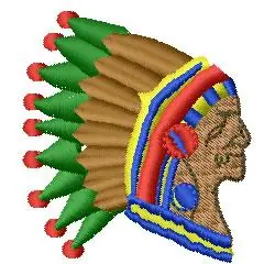 Sale Red Indian Head Embroidery Design