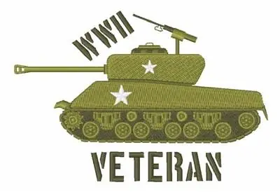 Wholesale WWII Veteran Tank Embroidery Design